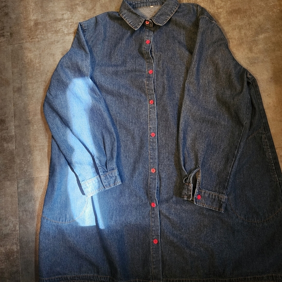 Denim Shirt Dress /Jacket - Picture 5 of 7